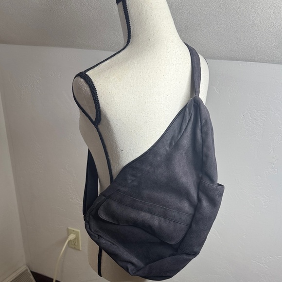 Ameribag Relax Your Back Stylish Black Microsuede Sling Bag BP9393F - Picture 12 of 15